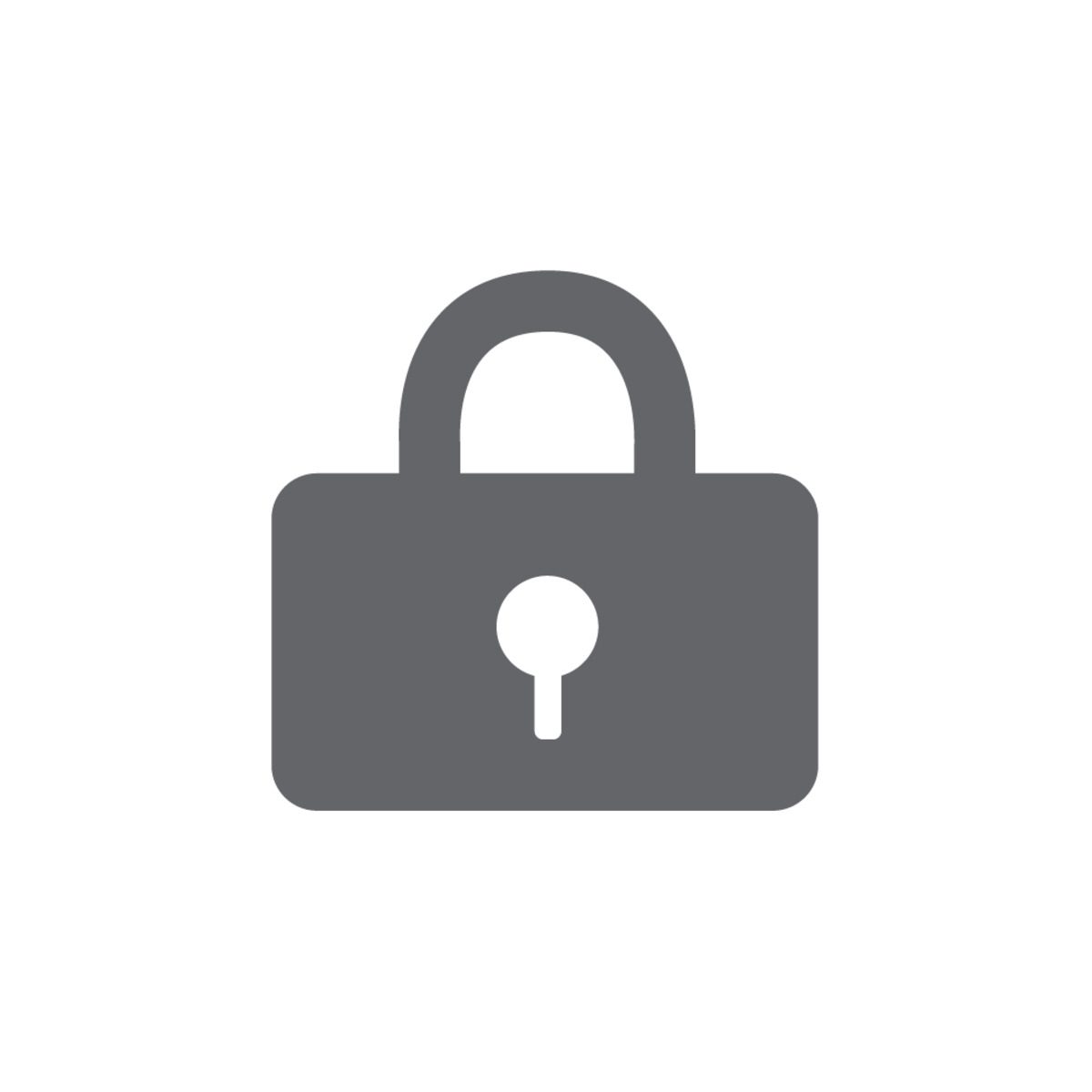 Gray icon depicting a lock.