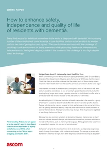 ‘A Helping Hand’- An Ascom 
whitepaper on how technology
can promote the safety and 
dignity of dementia residents
in long-term care facilities